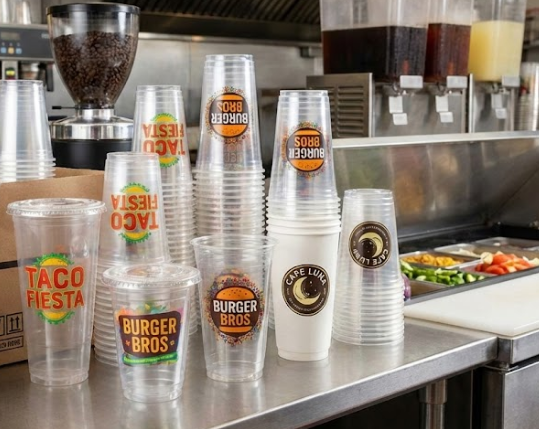 طباعة أكواب بلاستيك للمطاعم بالرياض