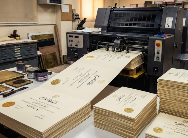 طباعة أوراق الشهادات في الرياض